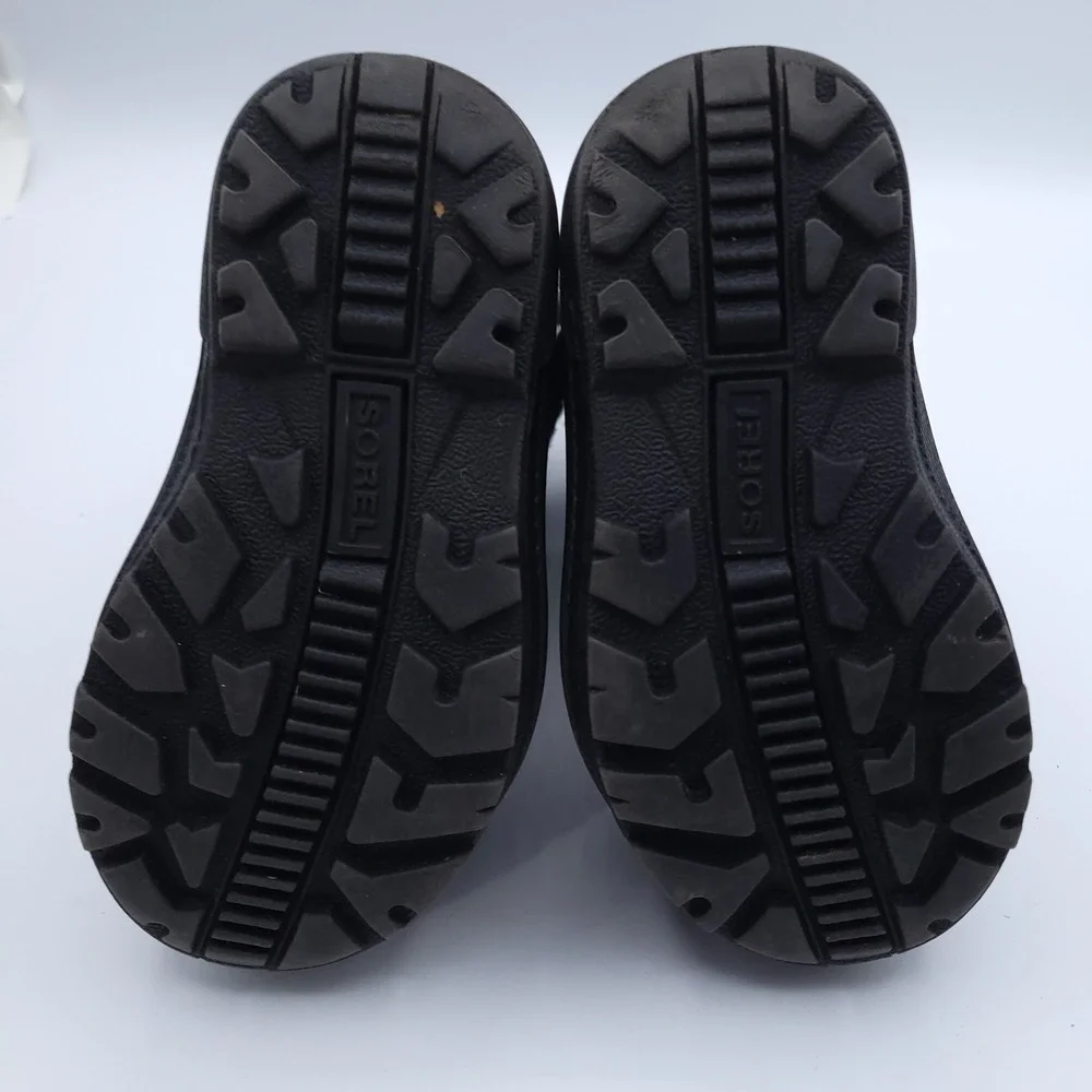 Sorel Commander Winter Snow Boots Fur Lined Waterproof Black Toddler Boys Size 9